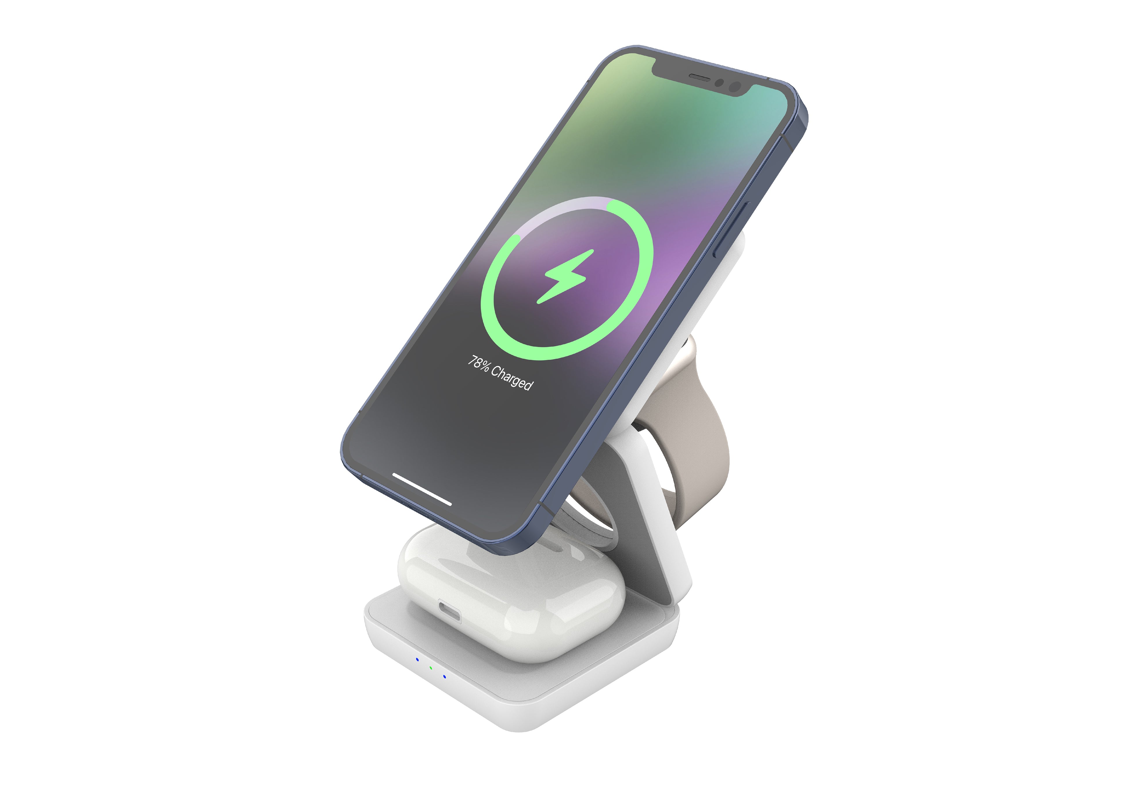 MagSafe Skládací nabíječka 3v1 Barva náramku: Bílá