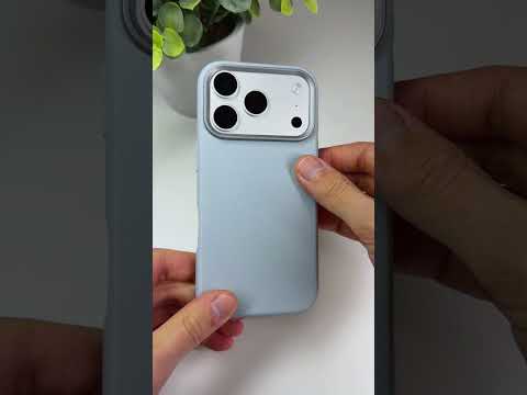 Koženkový modrošedý kryt pro iPhone 17 Pro