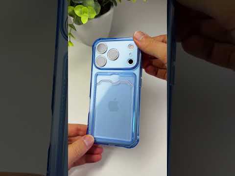 Silikonový modrý kryt s peněženkou pro iPhone 17 Pro