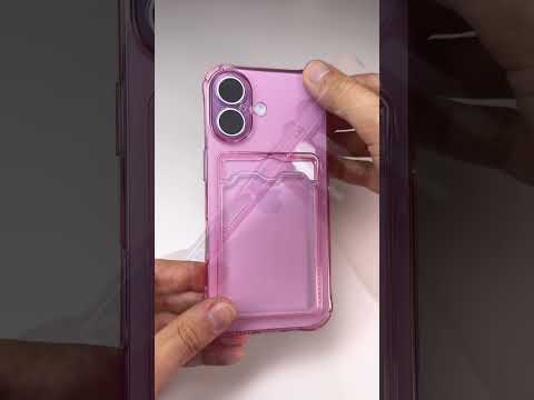 Silikonový růžový kryt s peněženkou pro iPhone 17