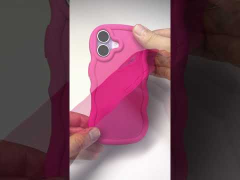 Vlnkovaný růžový kryt pro iPhone 17