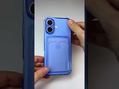 Silikonový modrý kryt s peněženkou pro iPhone 17