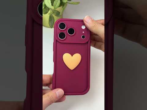 Silikonový vínový kryt s 3D srdíčke pro iPhone 17 Pro